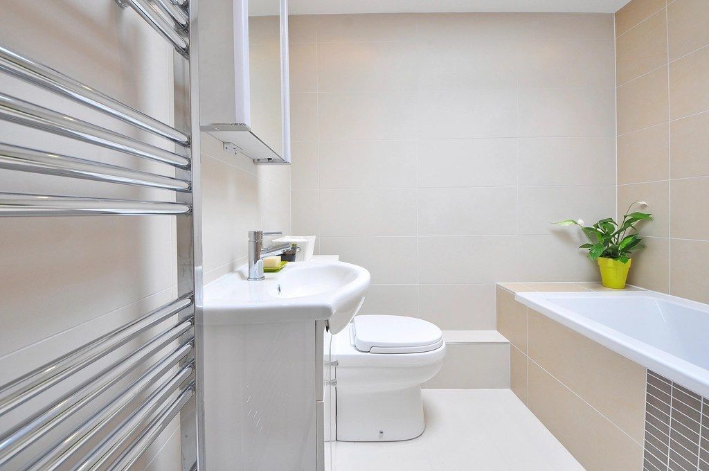 Clean white bathroom